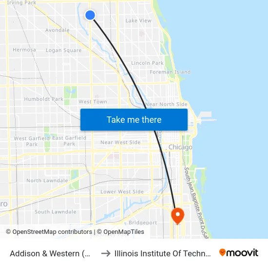 Addison & Western (West) to Illinois Institute Of Technology map