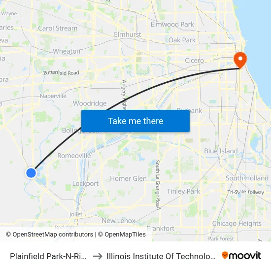Plainfield Park-N-Ride to Illinois Institute Of Technology map