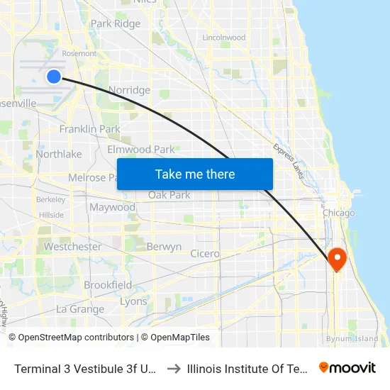 Terminal 3 Vestibule 3f Upper Level to Illinois Institute Of Technology map