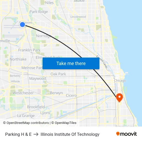 Parking H & E to Illinois Institute Of Technology map