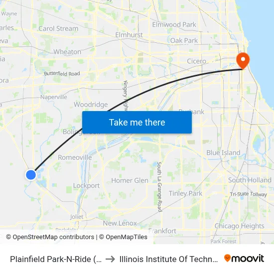 Plainfield Park-N-Ride (755) to Illinois Institute Of Technology map