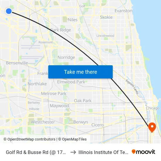 Golf Rd & Busse Rd (@ 1731 Golf Rd) to Illinois Institute Of Technology map
