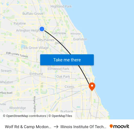 Wolf Rd & Camp Mcdonald Rd to Illinois Institute Of Technology map
