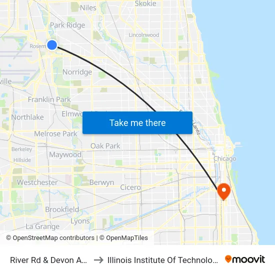 River Rd & Devon Ave to Illinois Institute Of Technology map