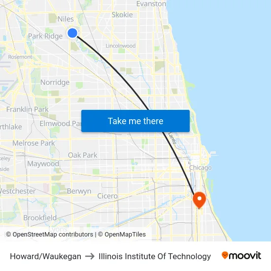 Howard/Waukegan to Illinois Institute Of Technology map