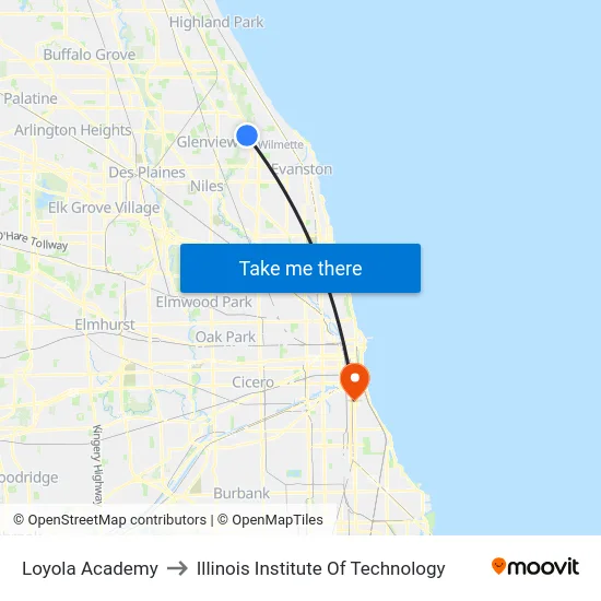 Loyola Academy to Illinois Institute Of Technology map