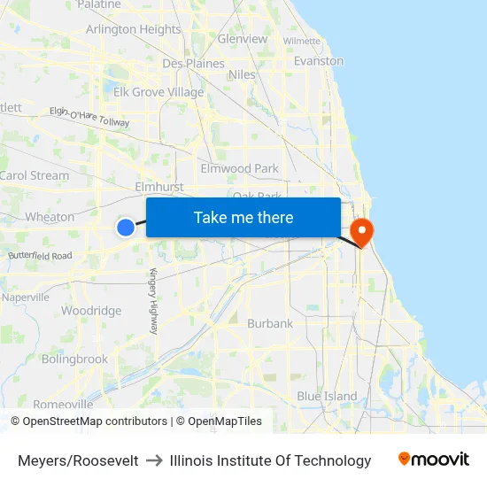 Meyers/Roosevelt to Illinois Institute Of Technology map