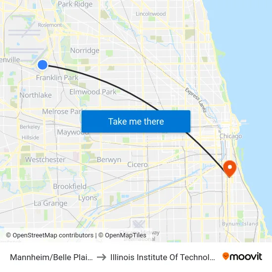 Mannheim/Belle Plaine to Illinois Institute Of Technology map
