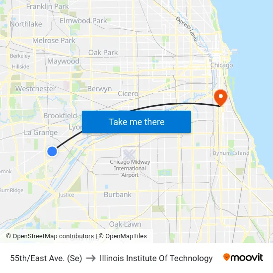 55th/East Ave. (Se) to Illinois Institute Of Technology map