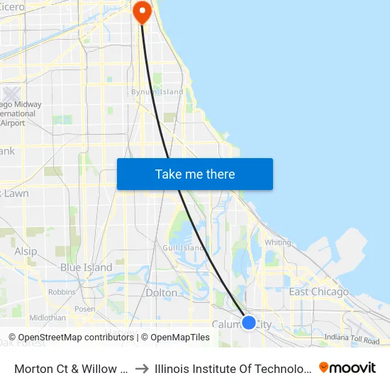 Morton Ct & Willow Ct to Illinois Institute Of Technology map