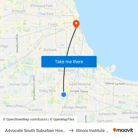 Advocate South Suburban Hospital (S)(17800 Kedzie) to Illinois Institute Of Technology map