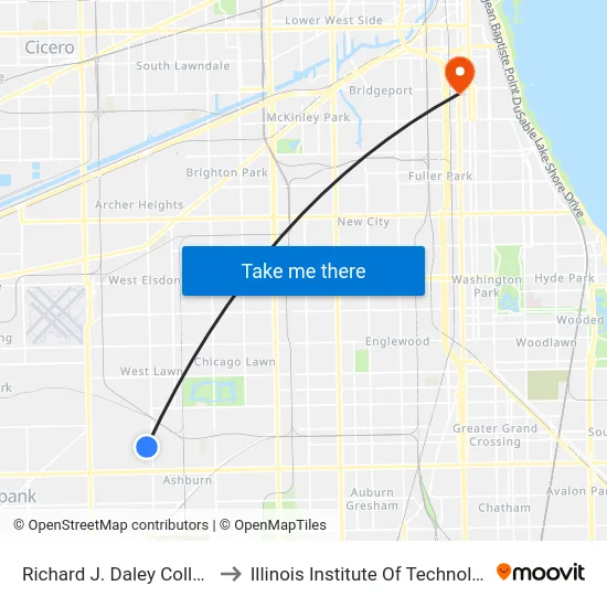 Richard J. Daley College to Illinois Institute Of Technology map