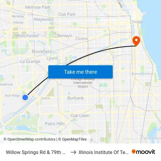 Willow Springs Rd & 79th St/Ups Way to Illinois Institute Of Technology map