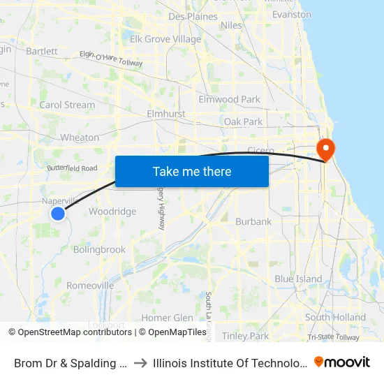 Brom Dr & Spalding Dr to Illinois Institute Of Technology map