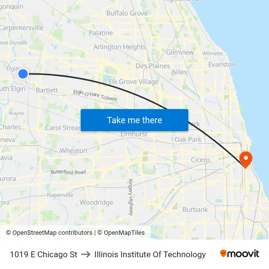 1019 E Chicago St to Illinois Institute Of Technology map
