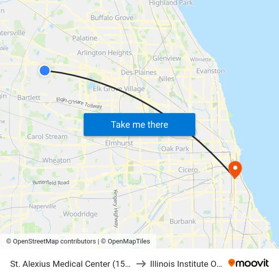 St. Alexius Medical Center (1555 N Barrington Rd) to Illinois Institute Of Technology map