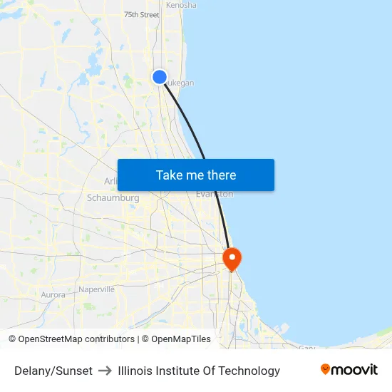 Delany/Sunset to Illinois Institute Of Technology map
