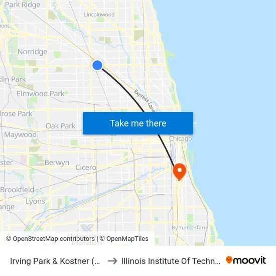 Irving Park & Kostner (West) to Illinois Institute Of Technology map