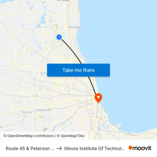 Route 45 & Peterson Rd to Illinois Institute Of Technology map
