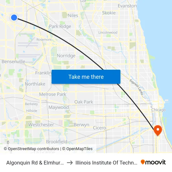 Algonquin Rd & Elmhurst Rd to Illinois Institute Of Technology map