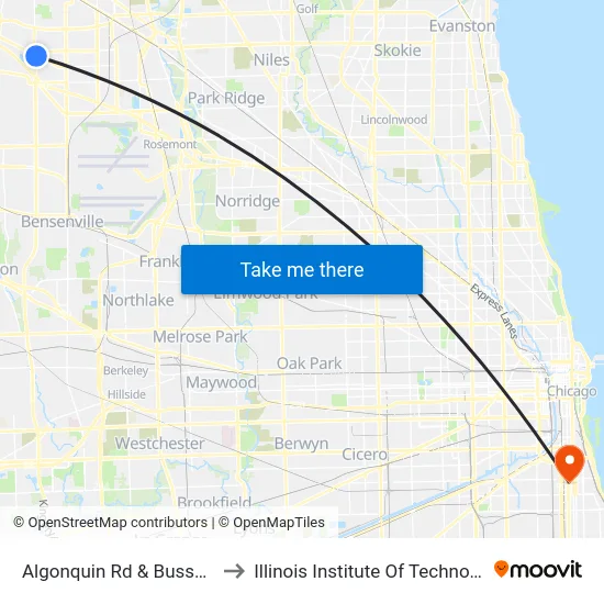 Algonquin Rd & Busse Rd to Illinois Institute Of Technology map