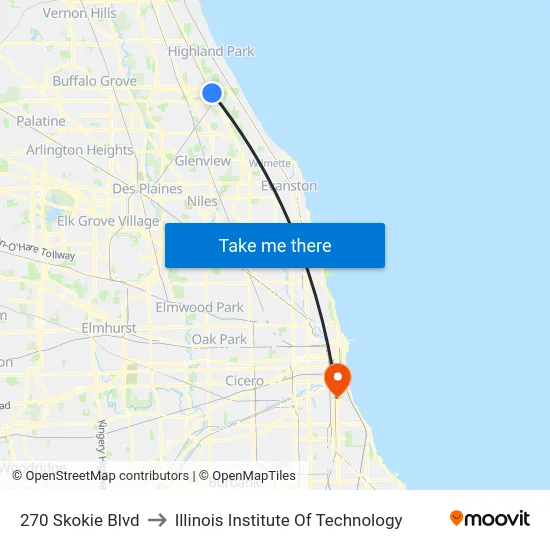 270 Skokie Blvd to Illinois Institute Of Technology map