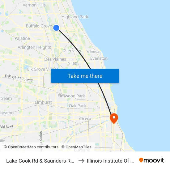 Lake Cook Rd & Saunders Rd / Sanders Rd to Illinois Institute Of Technology map