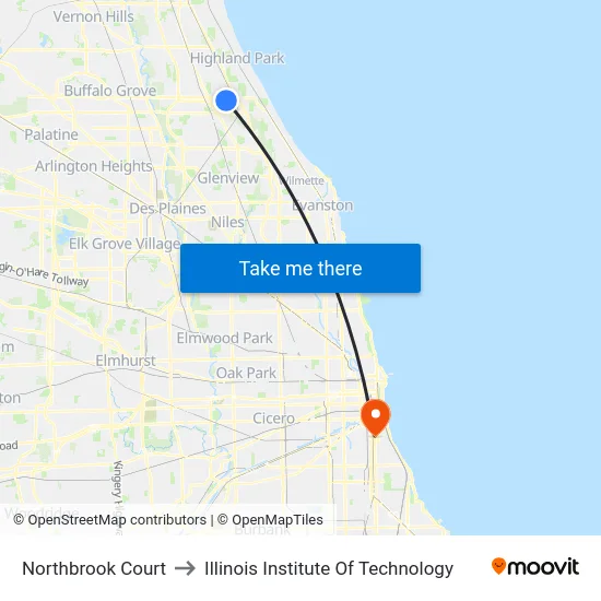 Northbrook Court to Illinois Institute Of Technology map