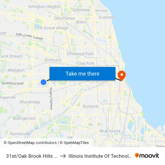 31st/Oak Brook Hills Rd. to Illinois Institute Of Technology map