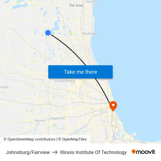 Johnsburg/Fairview to Illinois Institute Of Technology map