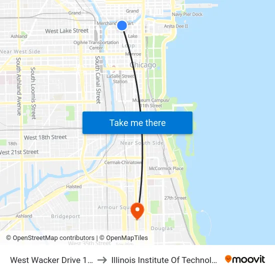 West Wacker Drive 121 to Illinois Institute Of Technology map