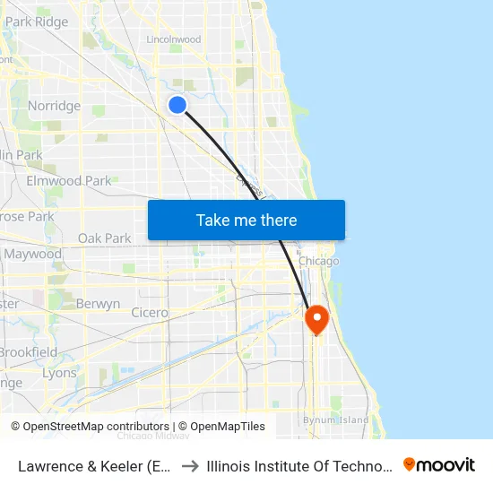 Lawrence & Keeler (East) to Illinois Institute Of Technology map