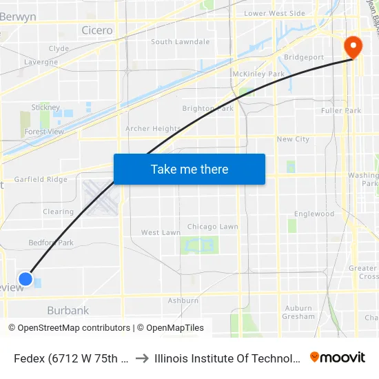 Fedex (6712 W 75th St) to Illinois Institute Of Technology map