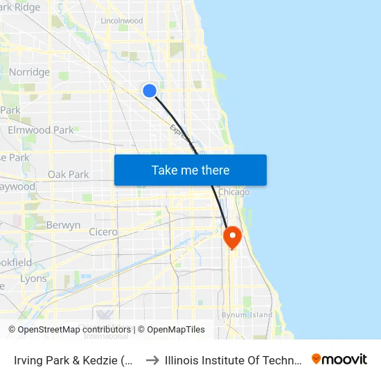 Irving Park & Kedzie (West) to Illinois Institute Of Technology map