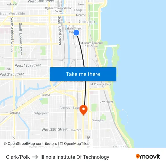 Clark/Polk to Illinois Institute Of Technology map