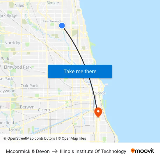 Mccormick & Devon to Illinois Institute Of Technology map