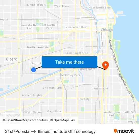 31st/Pulaski to Illinois Institute Of Technology map