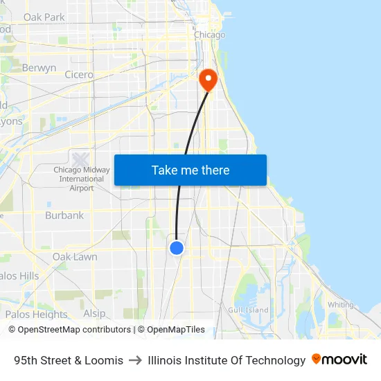 95th Street & Loomis to Illinois Institute Of Technology map