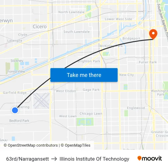 63rd/Narragansett to Illinois Institute Of Technology map