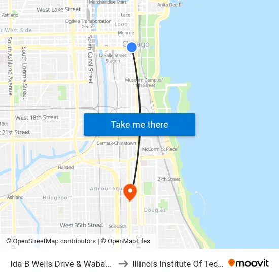 Ida B Wells Drive & Wabash (West) to Illinois Institute Of Technology map