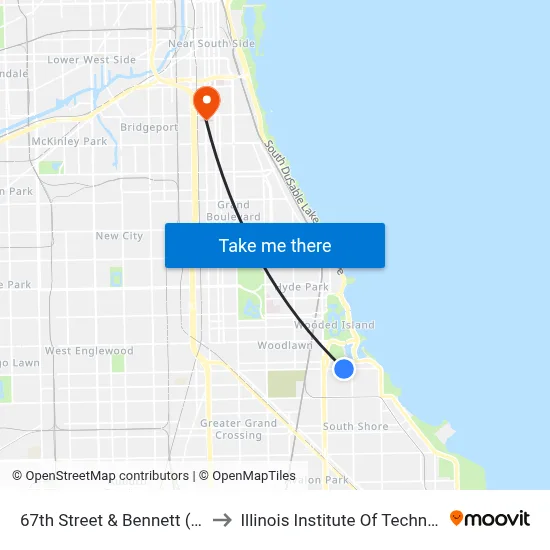 67th Street & Bennett (East) to Illinois Institute Of Technology map