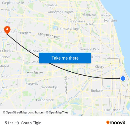 51st to South Elgin map