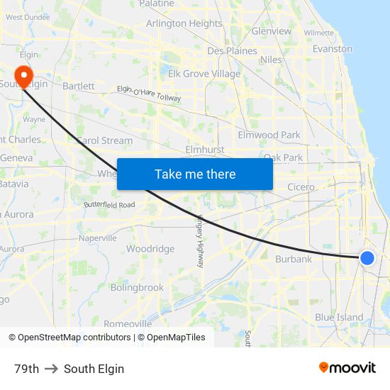 79th to South Elgin map