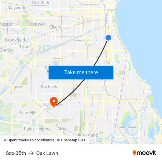 Sox-35th to Oak Lawn map