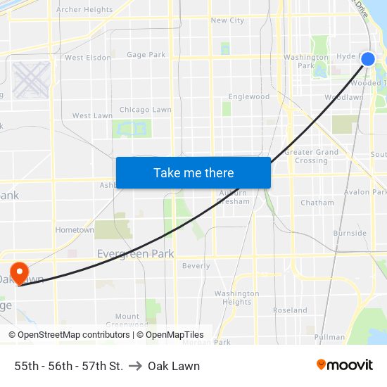 55th - 56th - 57th St. to Oak Lawn map