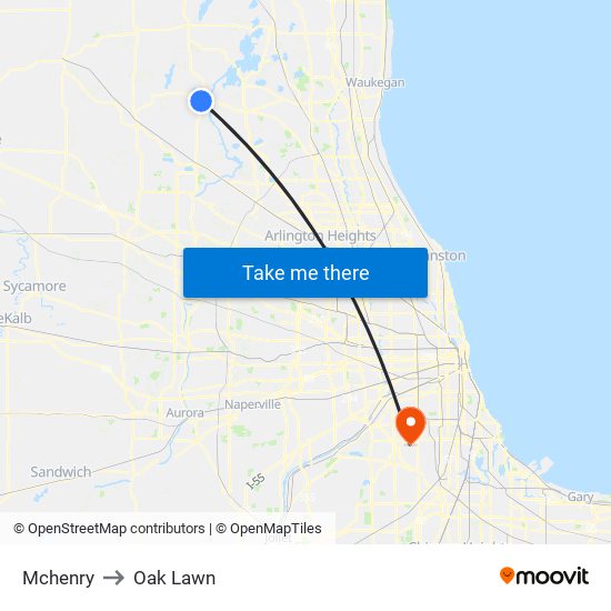 Mchenry to Oak Lawn map