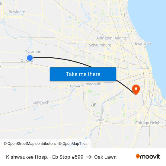 Kishwaukee Hosp. - Eb Stop #599 to Oak Lawn map