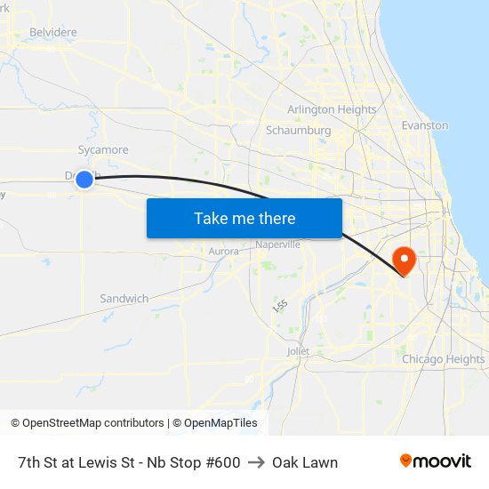 7th St at Lewis St - Nb Stop #600 to Oak Lawn map