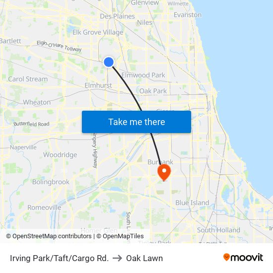 Irving Park/Taft/Cargo Rd. to Oak Lawn map