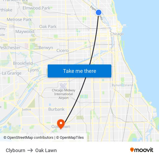 Clybourn to Oak Lawn map